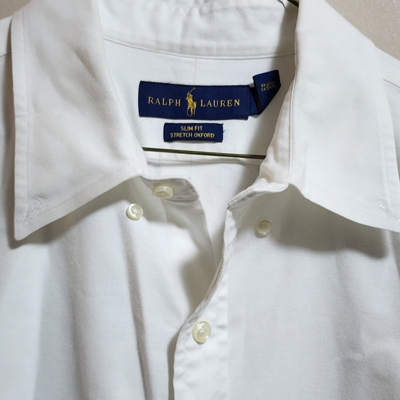 Ralph lauren slim fit stretch oxford button down long sleeves shirt size XL - Picture 4 of 6